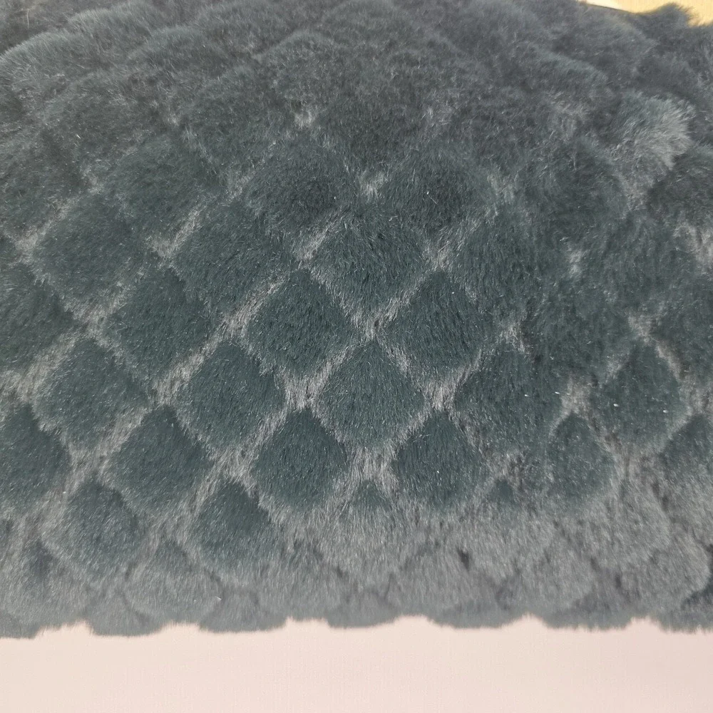Patricia Nash Gisele Green Leather & Faux Fur Clutch Crossbody Frame Purse NWOT‎